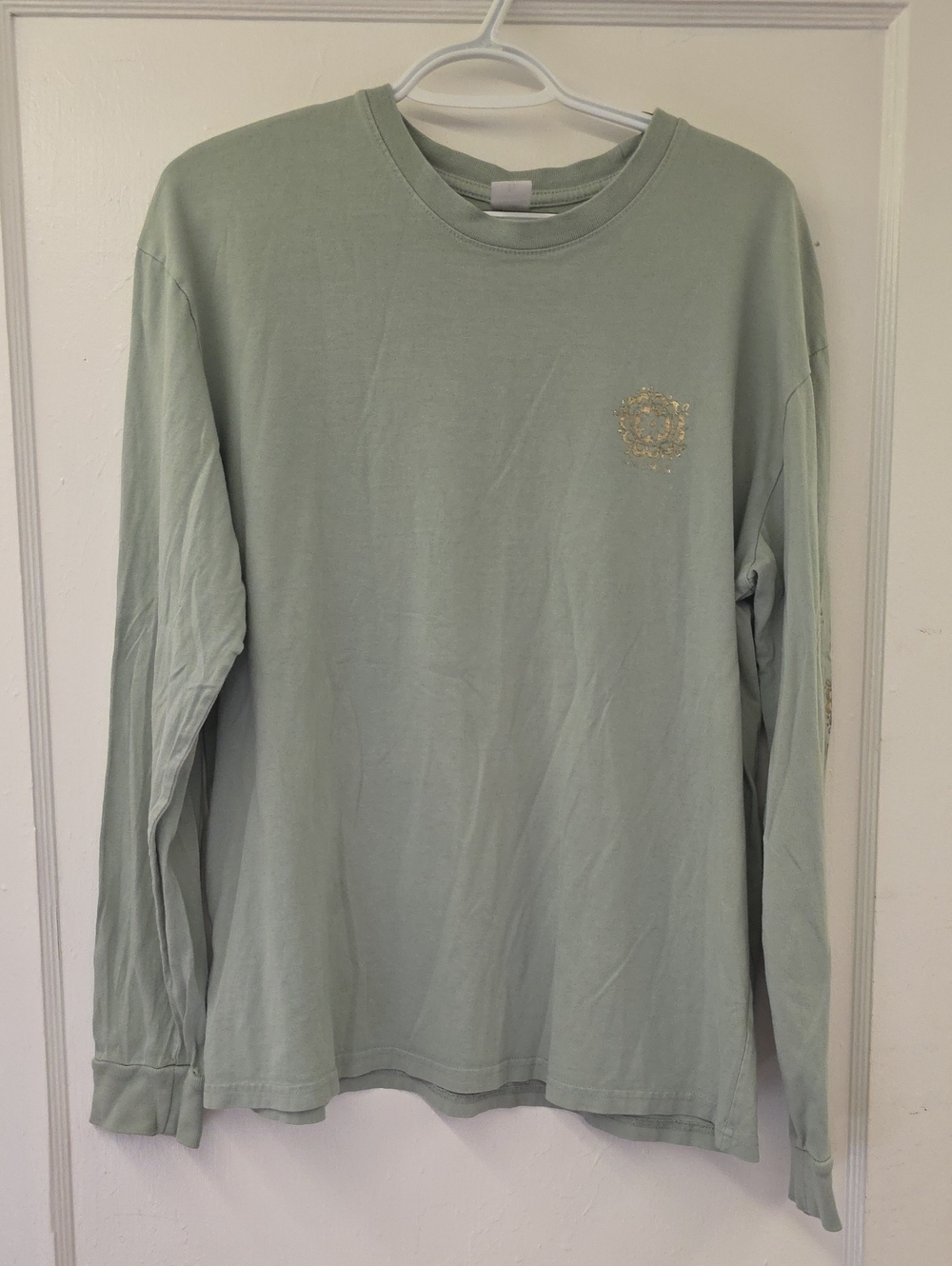 Natural Life Pineapple Life Long Sleeve Graphic Tee Sage Green Size Large